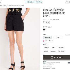Maurices womens large black shorts
